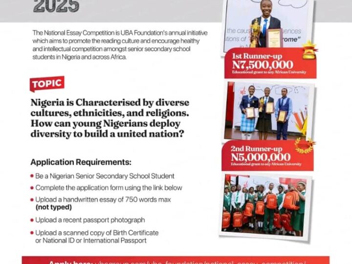 STAND YOUR CHANCE TO WIN N10M: UBA National Essay Competition 2025 Open for Secondary School Students